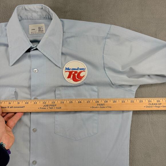 VTG RC Cola Delivery Uniform Work Shirt Men's Medium Half Sleeve Royal Crown USA - Picture 9 of 10